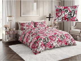 Sada obliečok z polybavlny STREET LOVE POLY sivé + obliečka na vankúš 50 x 70 cm ZDARMA
