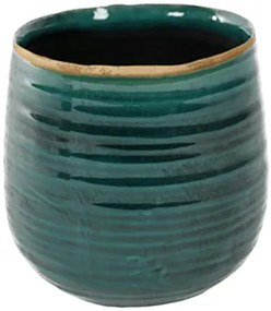 Indoor Pottery Pot Iris turqoise 15x14 cm