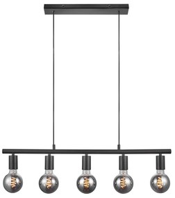 NORDLUX Závesné svetlo PACO nad jedálenský stôl, 5xE27, 25W, čierne