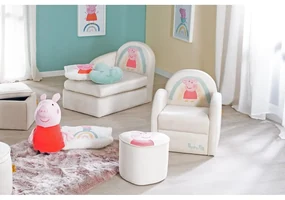 Biele zamatové detské kresielko Peppa Pig – Roba