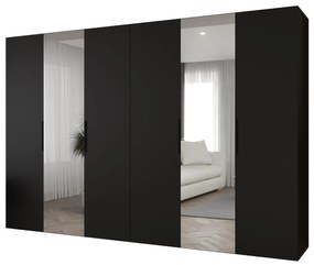 Šatníková skriňa 300 cm Mirabella 2 (čierna + čierna). Akcia -20%. Vlastná spoľahlivá doprava až k Vám domov. 1126440