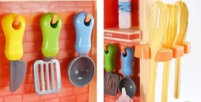 Ružová detská kuchynka s parným generátorom + príslušenstvo