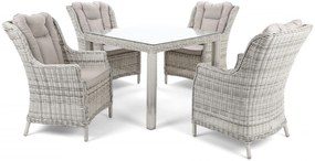 Záhradná jedálenská súprava KINGSTON 90 svetlo-sivá