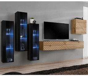 Obývacia Stena Switch XIII Line Čierna/Wotan