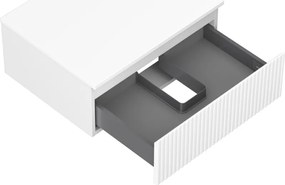 Mexen Rivel, kúpeľňová skrinka 60 cm s pracovnou doskou, 1 zásuvka, drážkovaná, biela matná, 91A20-06023-1-BFC01