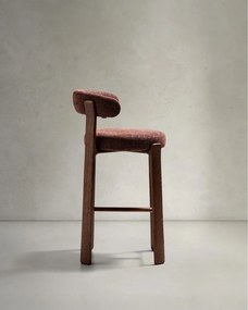 Hnedá/v tmavo prírodnej farbe barová stolička z jaseňového dreva (výška sedadla 75 cm) Granite – Kave Home