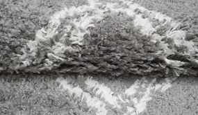 Huňatý šedý vzorovaný behúň Šírka: 100 cm | Dĺžka: 250 cm