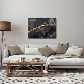 Obraz - Čierno - zlatý dekor (70x50 cm)