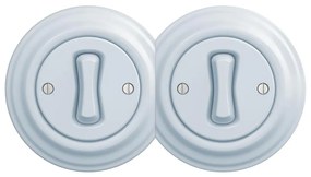 Kliklap - dvojitý retro jednopólový vypínač s rámčekom č. 1, modrý