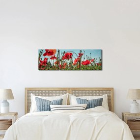 Obraz - Na poli vlčích makov (s hodinami) (90x30 cm)