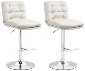Design-Shop 2x Barová stoličkaDamar - zamat, chróm rám - krémová