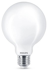 Philips guľatá LED E27 G93 7 W, 2.700 K, opálová