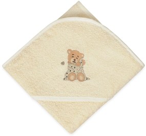 Babymatex Osuška s kapucňou MAXI 100x100 cm - Smotanová