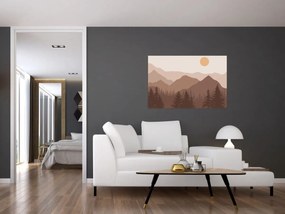 Obraz - Hnedé pohorie N⁰1 (90x60 cm)