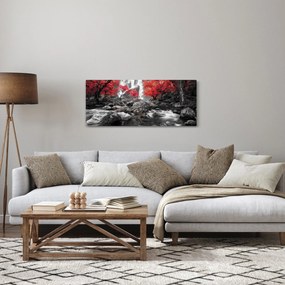 Obraz - Vodopády v jesennej krajine (120x50 cm)