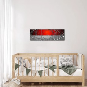 Abstraktný obraz (s hodinami) (90x30 cm)