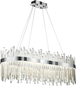 Toolight Toolight, LED krištáľové svietidlo 80x35 cm, 62W, APP1514-CP80, chrómová, OSW-03262