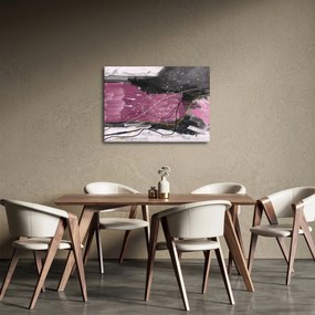 Obraz - Ružovo-čierna abstrakcia (70x50 cm)