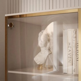 ZÁVESNÁ VITRÍNA NESSIE KAŠMÍR + ZLATÁ 45 x 181 cm