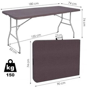 Skladací cateringový stôl 180 cm Springos GF0055 - sivý