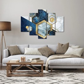 Obraz - Mramorové hexagóny (150x105 cm)
