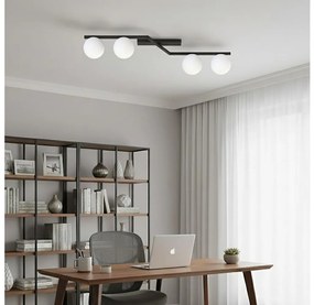 Stropné svietidlo NATON 4xE14/10W/230V čierna/biela