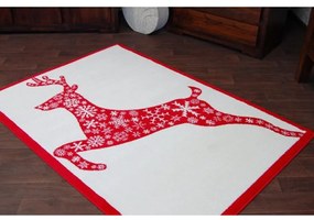 Kusový koberec Vianočný sobík krémový 100x170cm