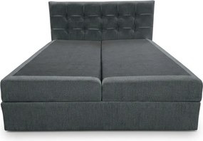 Čalúnená posteľ boxspring DIRELIS VIBE 160x200 cm tmavo sivá Matrac: Matrac Bonell pružinový