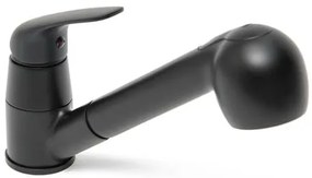 Drezová batéria S-Line Pro s vyťahovacou spŕškou, 2 prúdy čierna matná SIKOBSLPRO283C, 1 ks