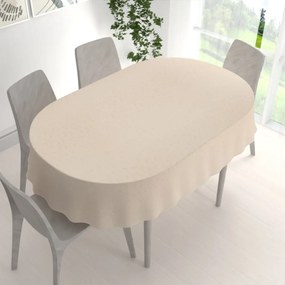 Biante Teflónový oválny obrus TF-025 Popínavé lístky - béžový 60x100 cm