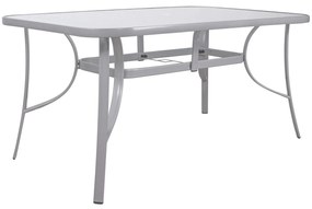 PreHouse Záhradný stôl 150cm: kov + sklo, šedý