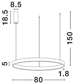 LED luster Elowen 80 zlaté