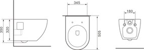 Erga Astrid, závesná WC misa 510x360x360mm, Rimless + toaletné sedadlo s pomalým zatváraním, biela, ERG-V03-ASTRID-RIM-WH