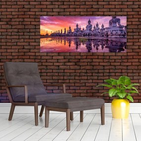 Obraz - Budhovia v západe slnka (120x50 cm)