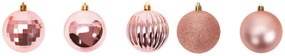 Vianočné gule SYSD1688-026 ružové (34 ks)