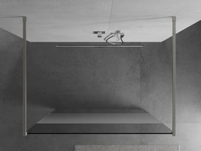 Mexen Kioto, sprchová zástena Walk-In 100 x 200 cm, 8mm číre sklo-námraza, brúsená oceľ profil,  800-100-002-97-35