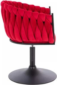 LuxuryForm DESIGN Stolička NORDEN VELUR na čiernom tanieri - červená