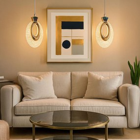 Toolight Toolight, krištáľové závesné svietidlo 8W, 3000K, LHJ109-1CP, ružové zlato, OSW-60050