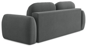 Tmavosivá rozkladacia/s úložným priestorom pohovka z textílie buklé 266 cm Pele – Makamii