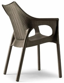 OLI BRONZE záhradná stolička s podrúčkami bronze