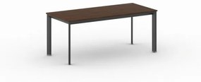 Kancelársky stôl PRIMO INVITATION, čierna podnož, 1800 x 800 mm, orech
