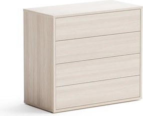 Kancelárska zásuvková komoda BLOCK, 800 × 400 × 710 mm, 4 zásuvky, dub prírodný