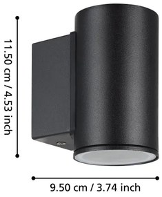 Eglo 900995 - LED Vonkajšie nástenné svietidlo IZZALINI 1xGU10/2,8W/230V IP44
