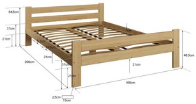 Postel borovice Kenta VitBed 160x200cm + Matrace Kassandra 160x200cm