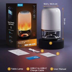 Govee - LED RGBW Stmievateľná stolová lampa s reproduktorom LED/36W/12V Wi-Fi