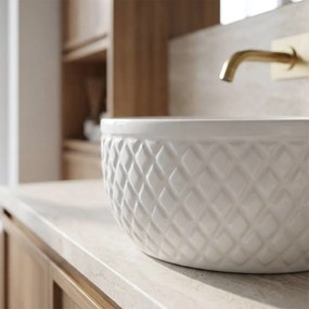 Rea Galaxy, umývadlo na dosku 400x400x165 mm, biela lesklá, REA-U0640