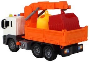 Lean Toys Oranžové smetiarske auto na trecí pohon 1:16