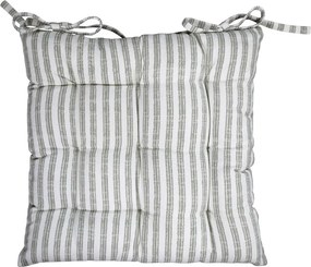 Zeleno pruhovaný podsedák s výplňou Nimes Seat - 40*40 cm