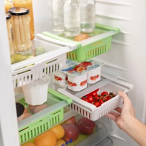 Súprava 2 nastaviteľných úložných košíkov do chladničky InnovaGoods