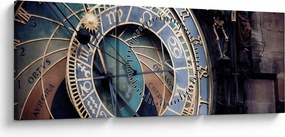 Obraz - Orloj, Praha (s hodinami) (90x30 cm)